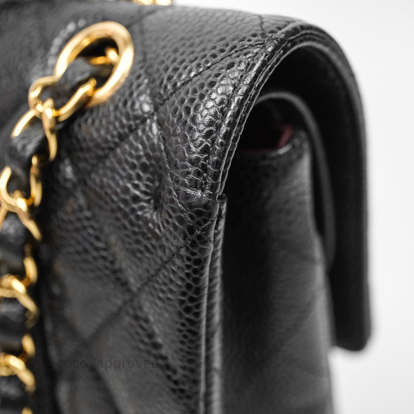 Chanel Classic M/L Medium Flap Quilted Black Caviar Gold Hardware