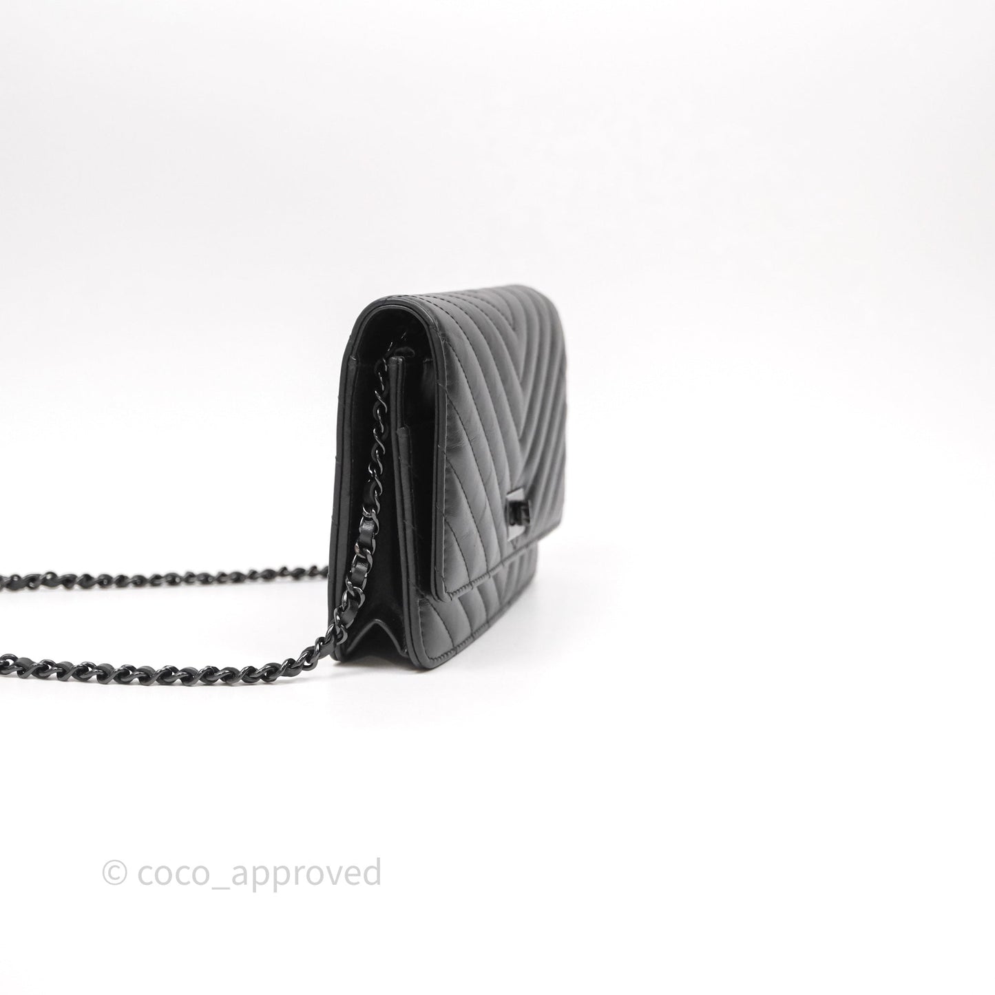 Chanel WOC Chevron Reissue So Black Calfskin