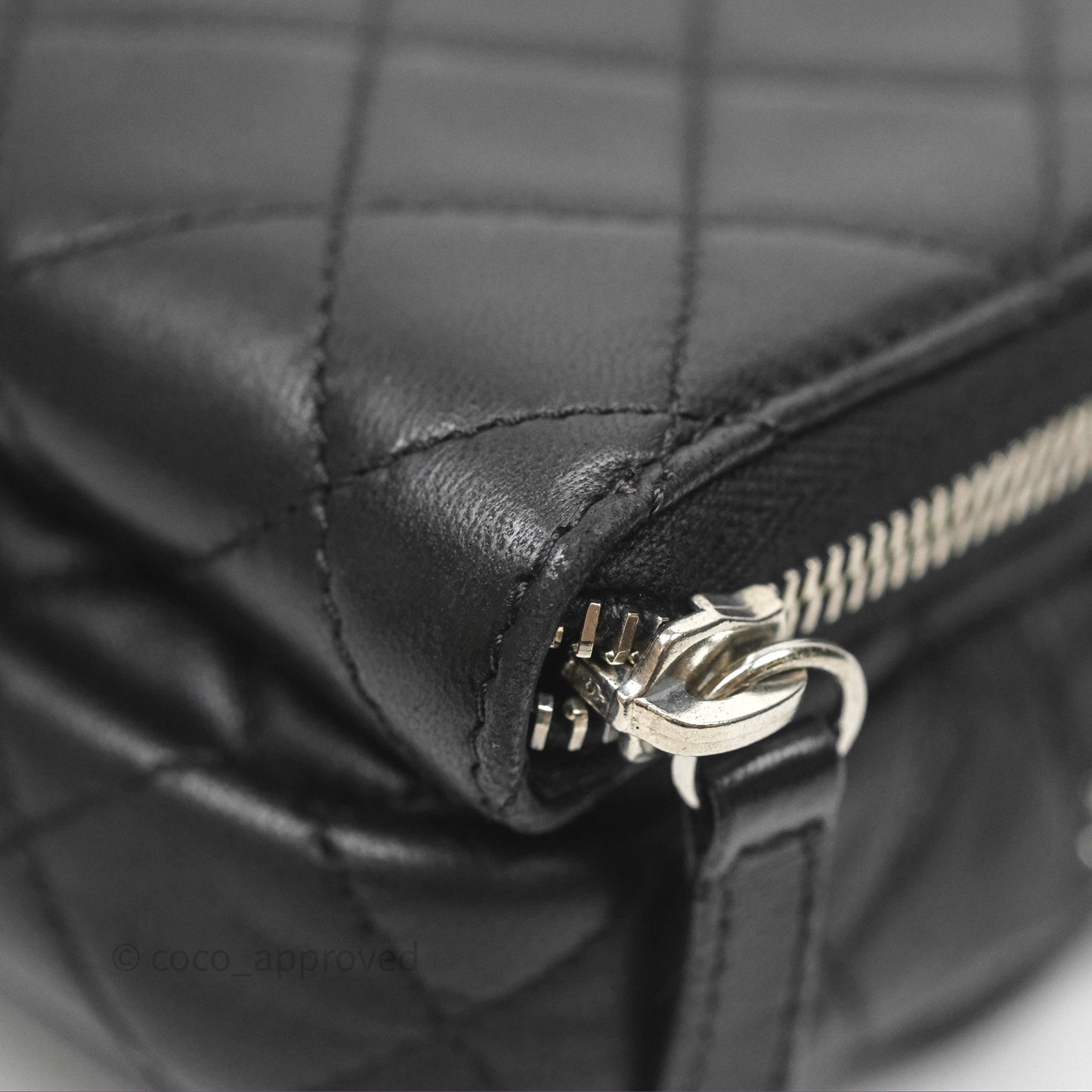 Chanel Mini Quilted Double Pouch Bag Lambskin Sliver Hardware