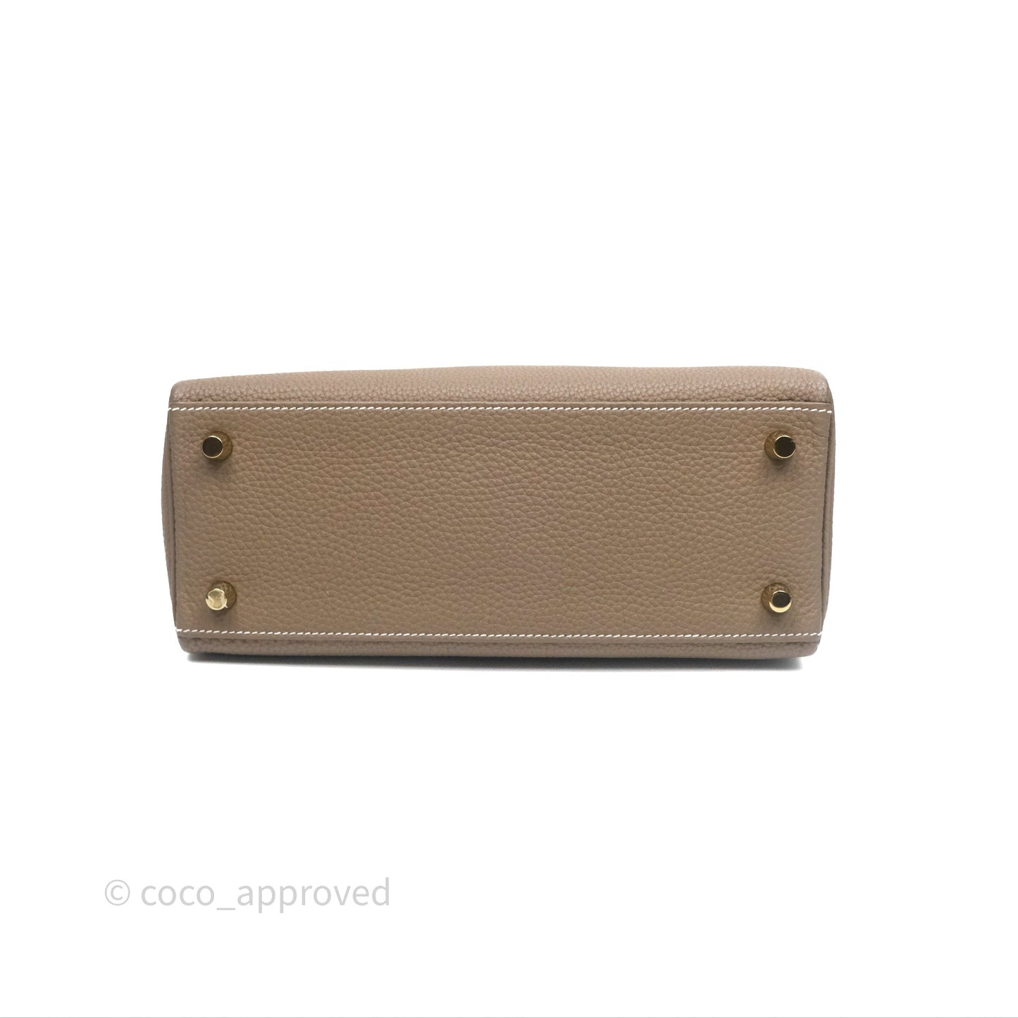 Hermès Retourne Kelly 25 Etoupe 18 Togo Gold Hardware