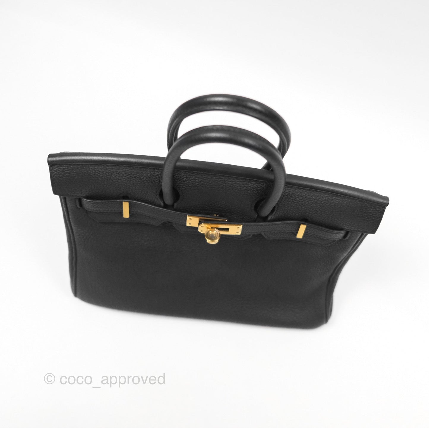 Hermès Retourne Birkin 25 Noir Togo Gold Hardware
