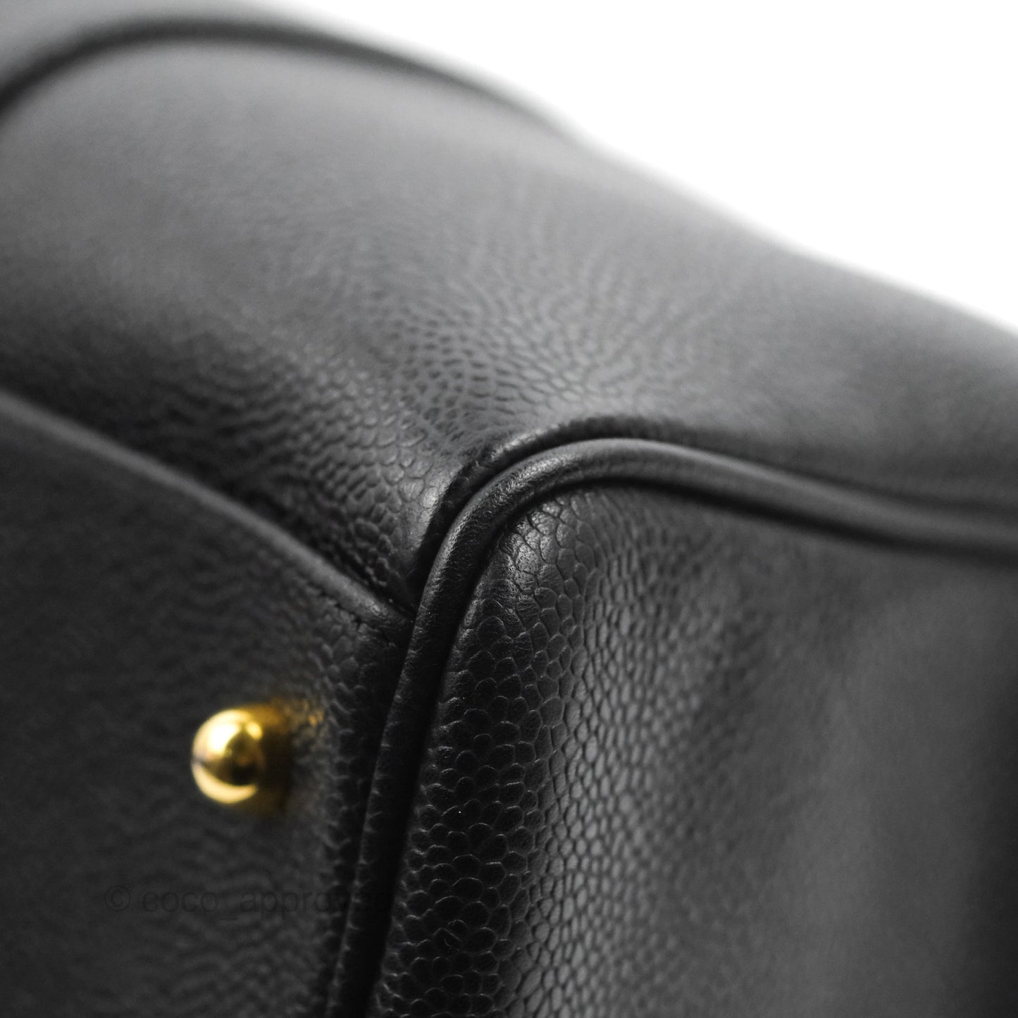 Chanel Vintage Boston Bag Black Caviar Gold Hardware