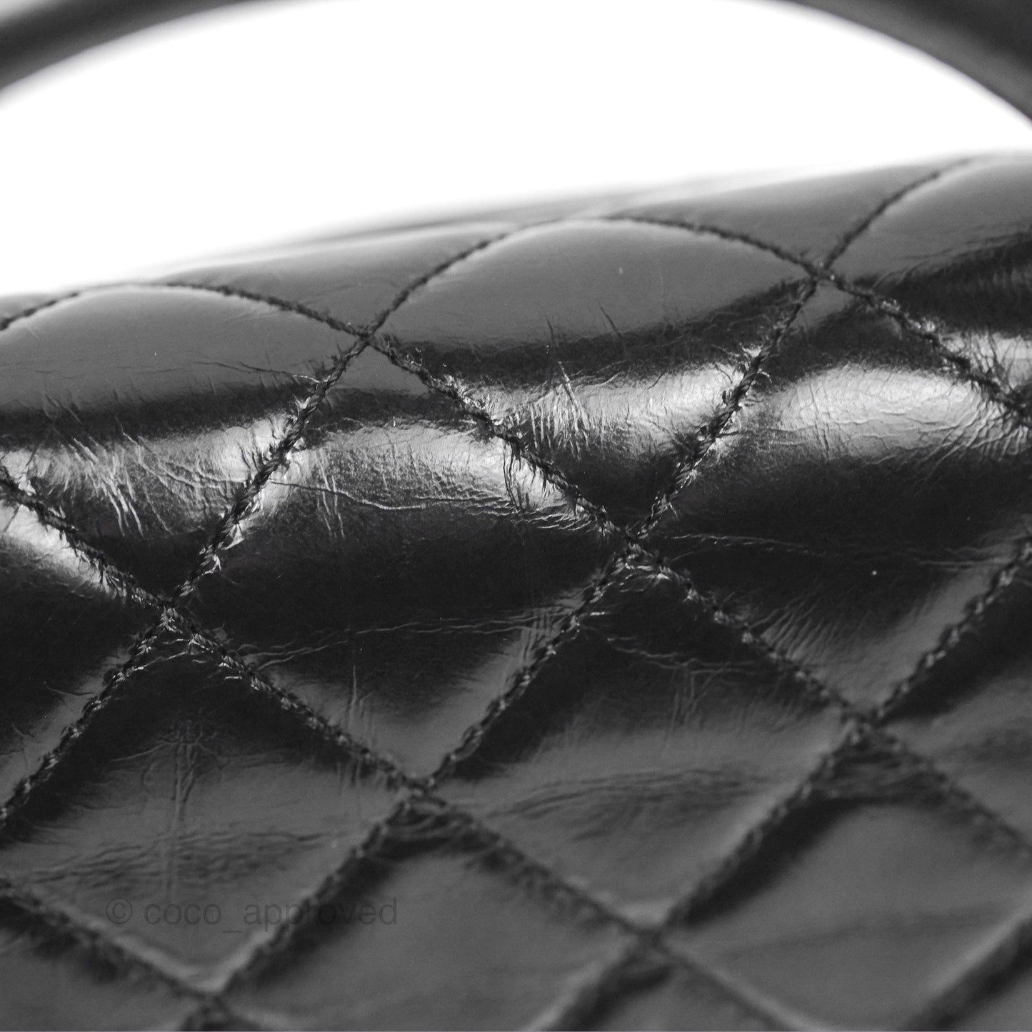 Chanel Medium Castle Rock Flap Black Glazed Calfskin Antique Gold Hardware