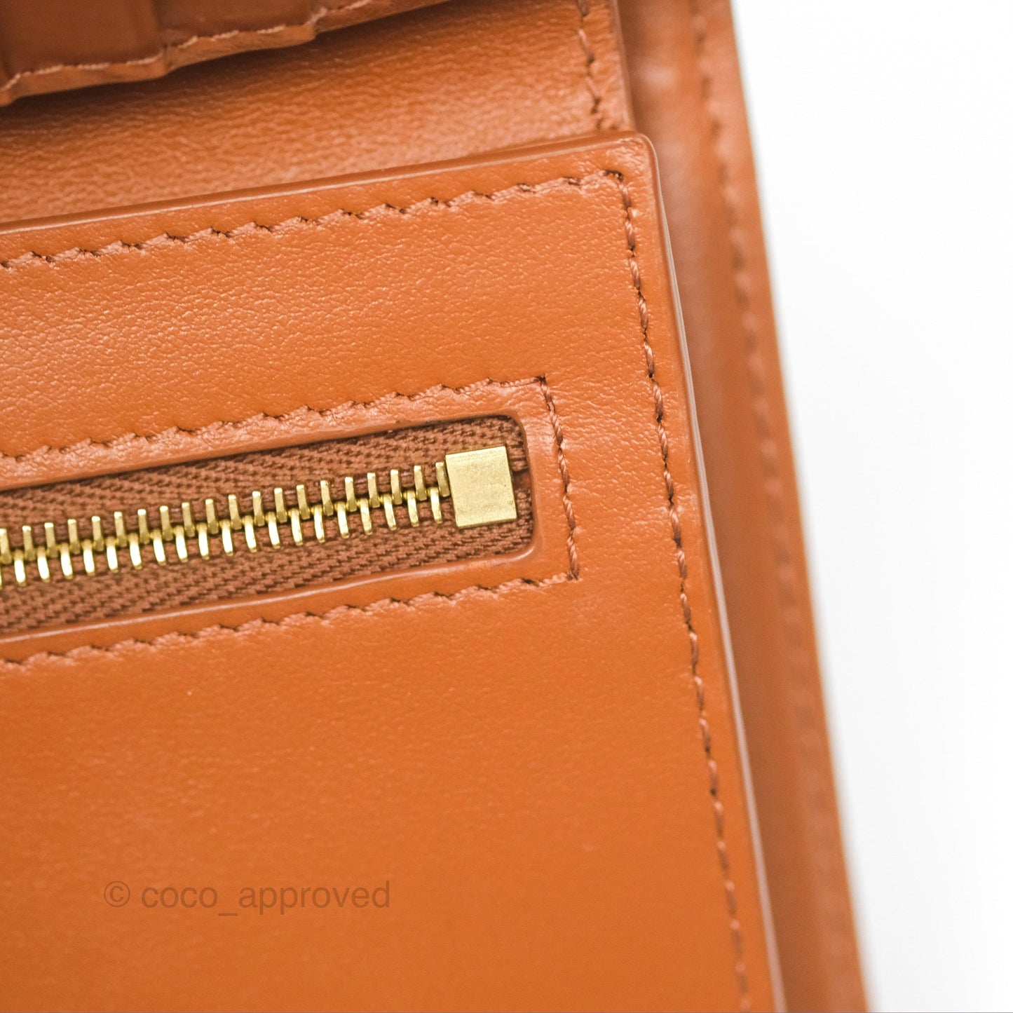 Celine Medium Strap Wallet In Triomphe Canvas Tan Lambskin