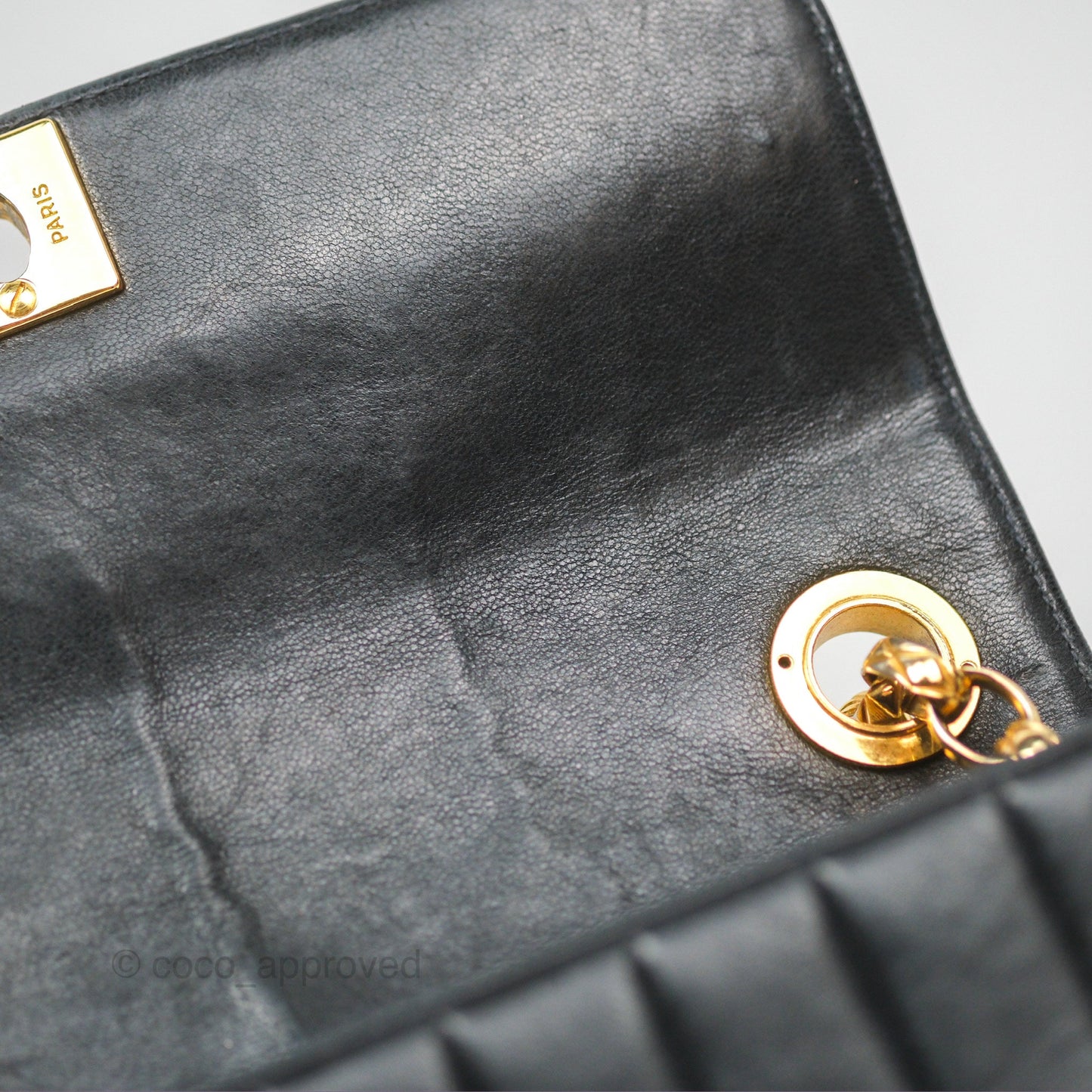 Chanel Vintage Mini Bijoux Chain Flap Black Lambskin Gold Hardware