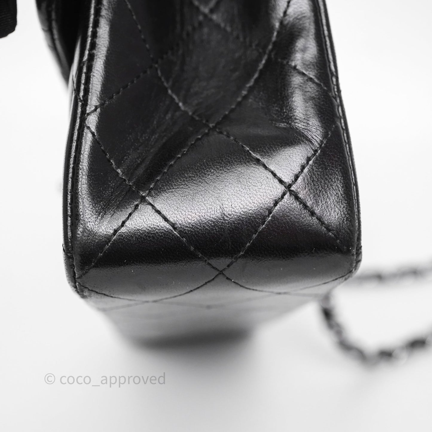 Chanel Small Classic Flap Quilted Black Lambskin Silver Hardware