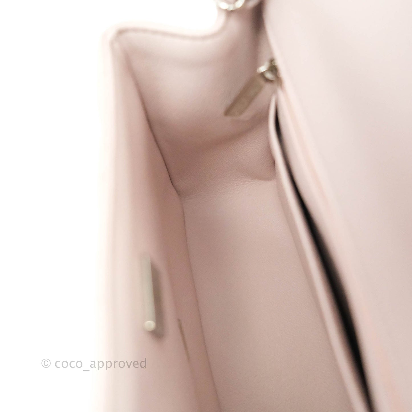 Chanel Quilted Mini Square Light Lilac Pink Lambskin Silver Hardware