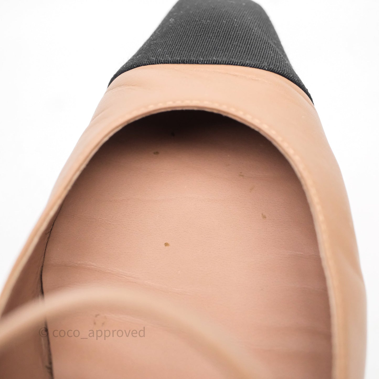 Chanel Crystal CC Flats Dark Beige/ Black Size 38.5