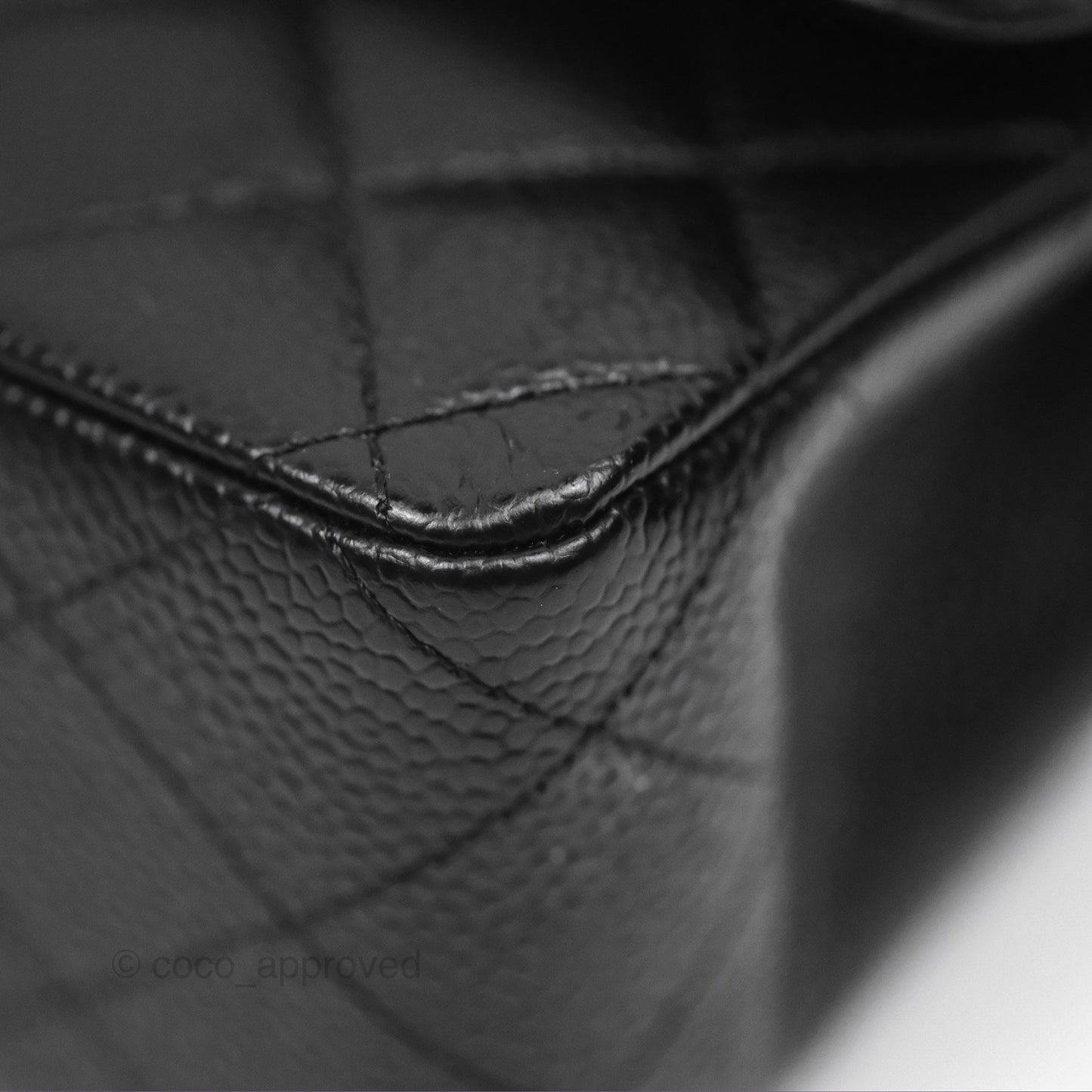 Chanel Classic M/L Medium Flap Quilted Black Caviar Gold Hardware