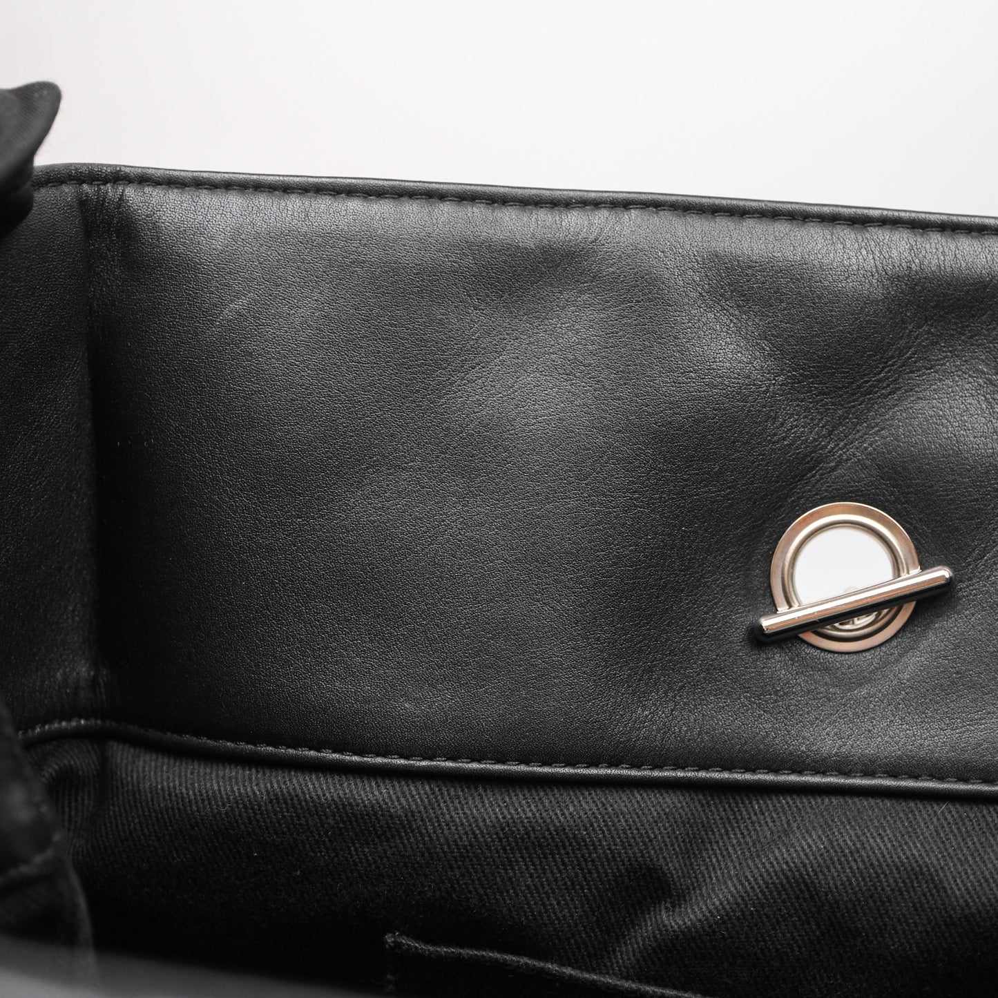 Chanel In The Business Tote Bag Black Calfskin Silver Hardware