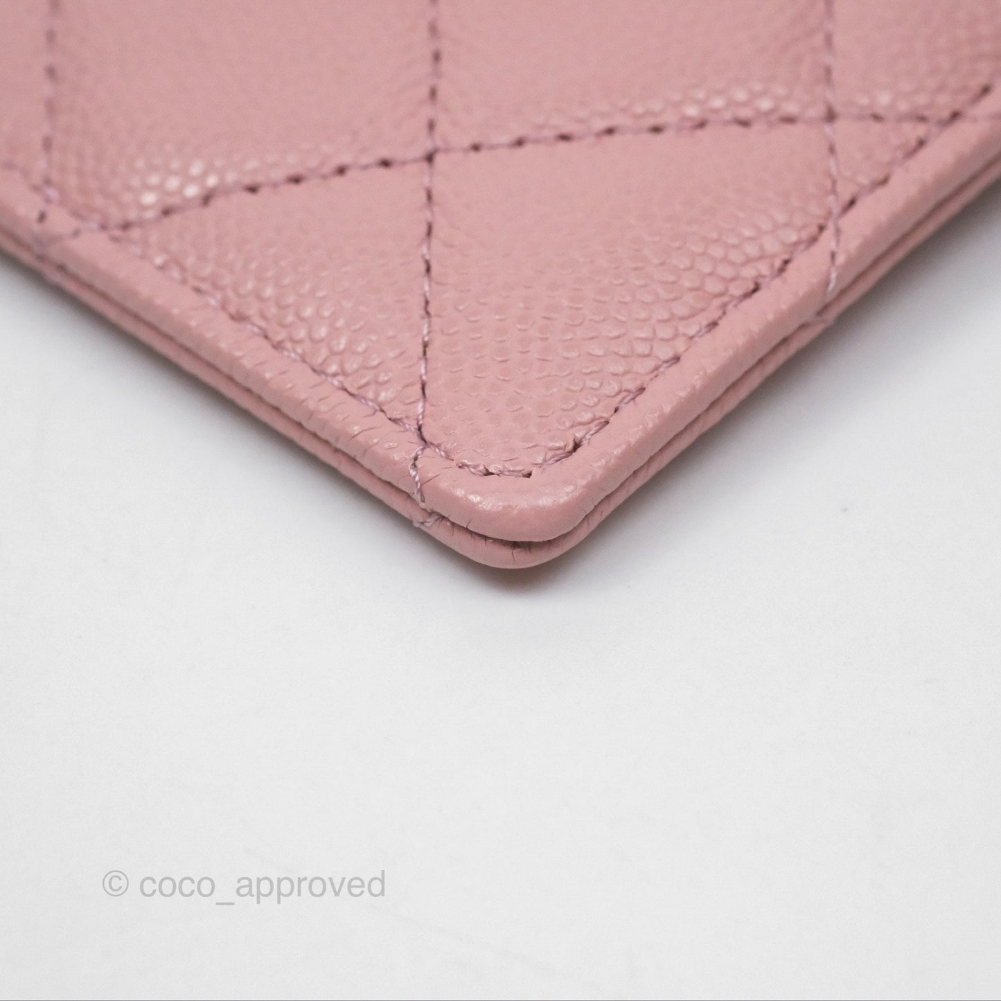 Chanel CC Resin Stone Card Holder Pink Caviar 23K