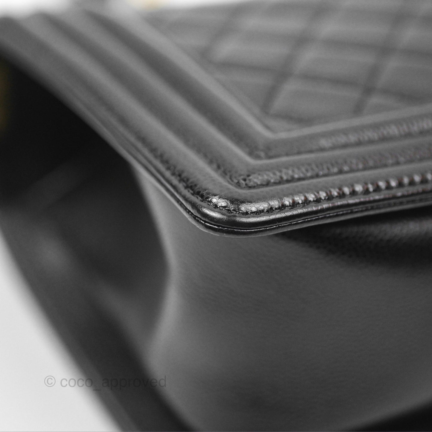 Chanel Quilted Medium Boy Black Caviar Aged Gold Hardware