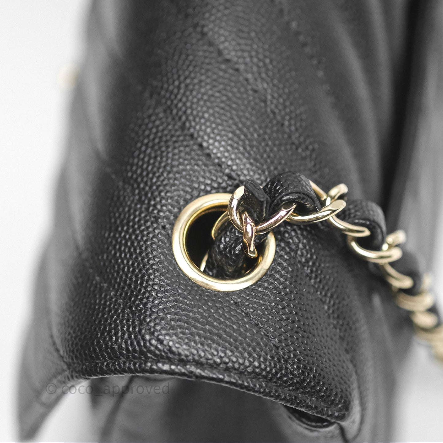 Chanel Mini Rectangular Chevron Black Caviar Gold Hardware
