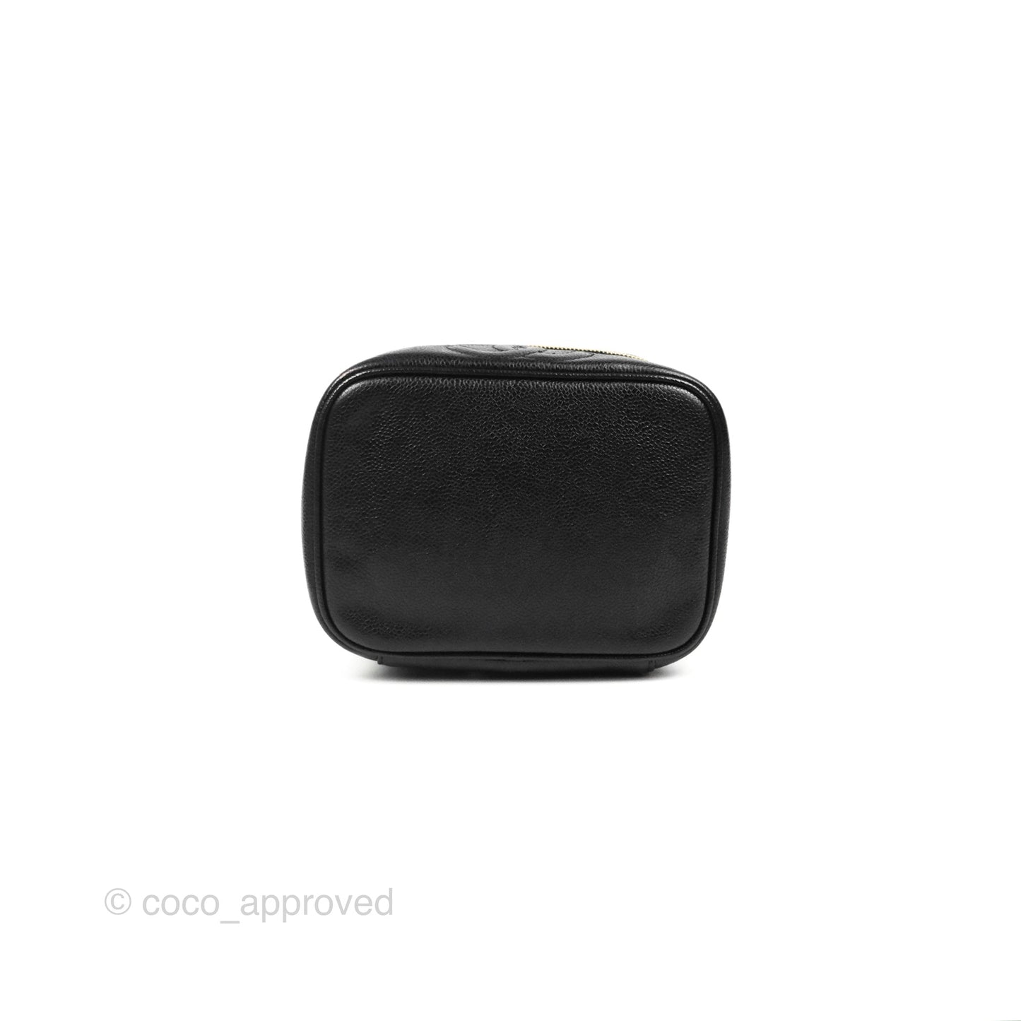 Chanel Vintage Vanity Case Black Caviar Gold Hardware