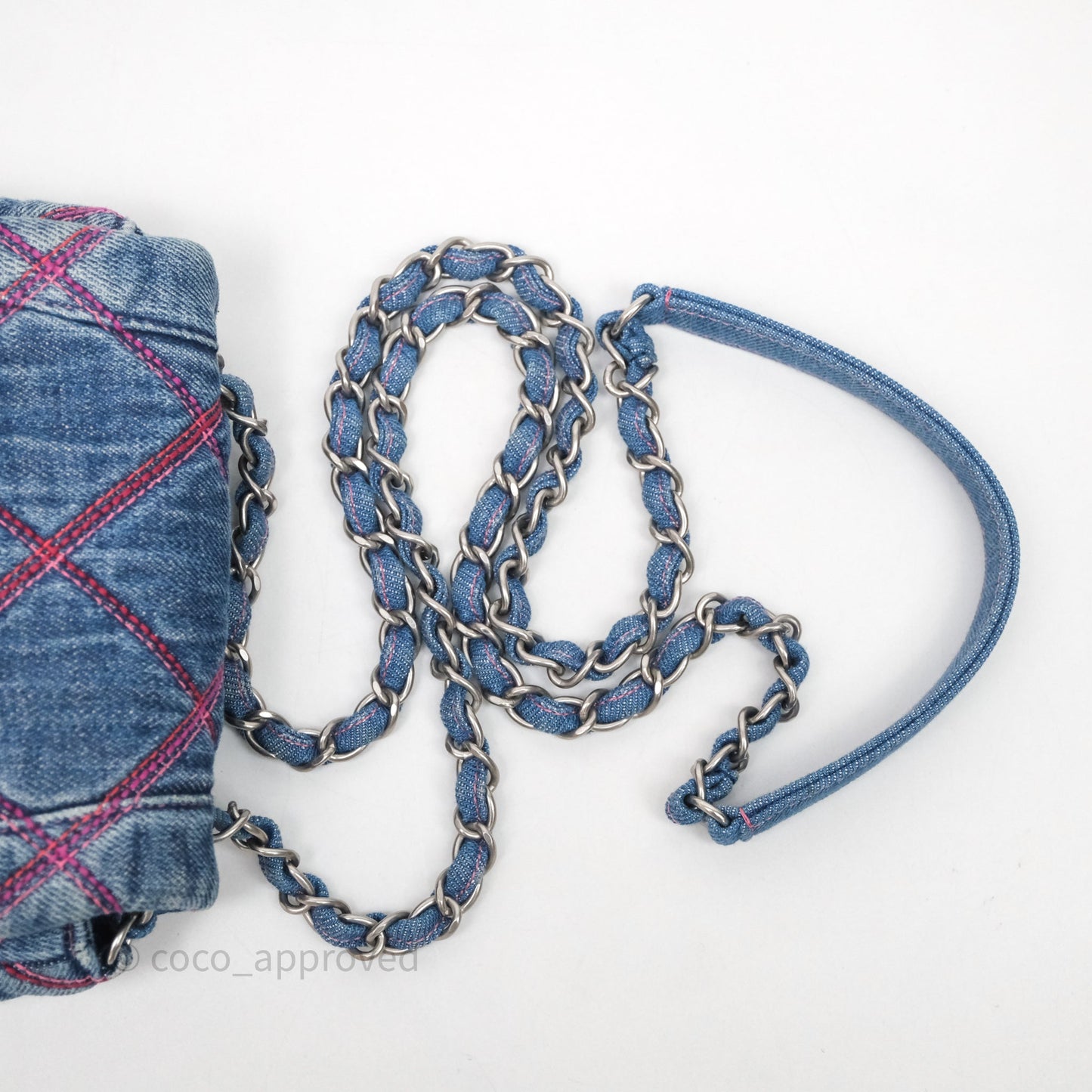 Chanel Coco Beach Flap Bag Denim Silver Hardware