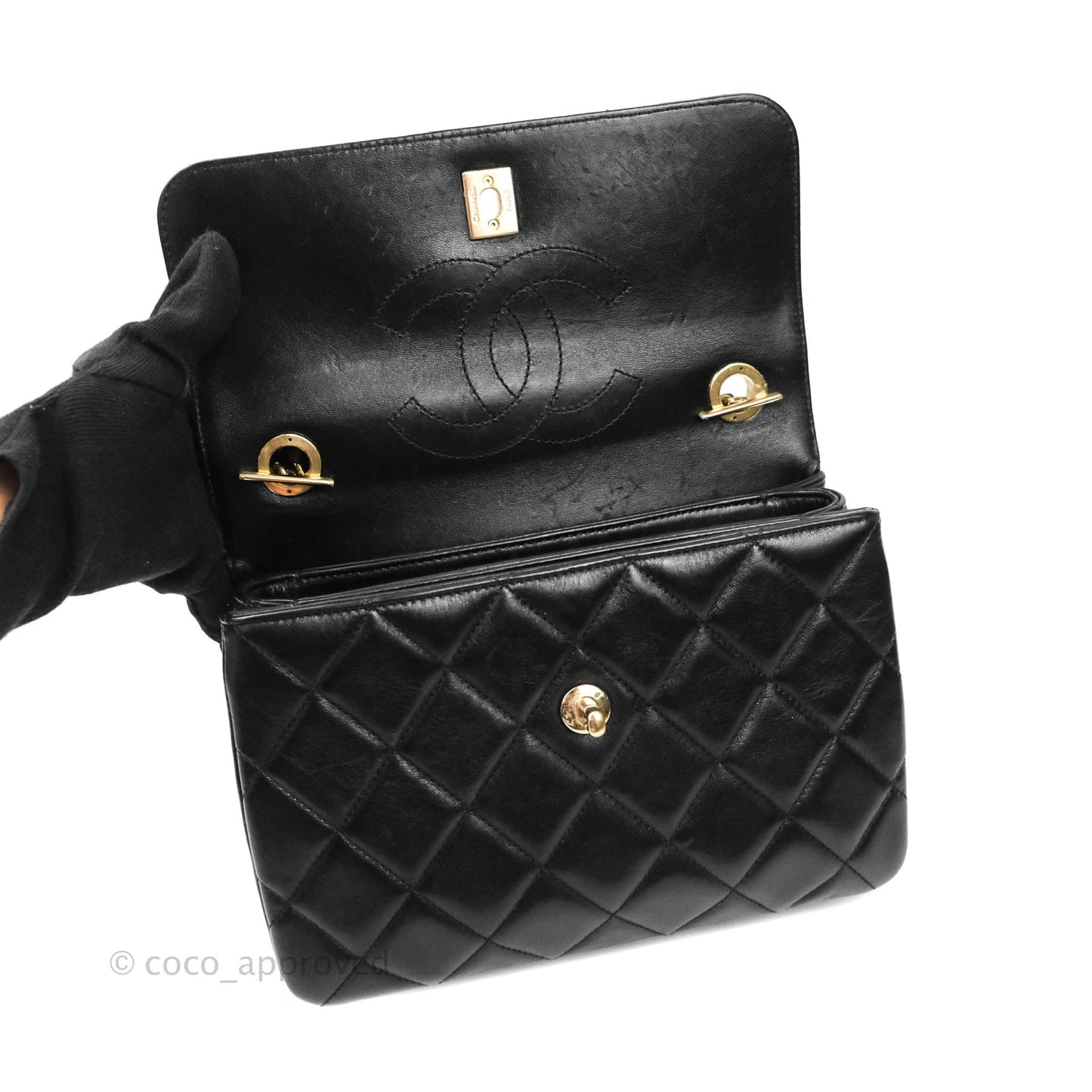 Chanel Trendy CC Small Black Lambskin Gold Hardware
