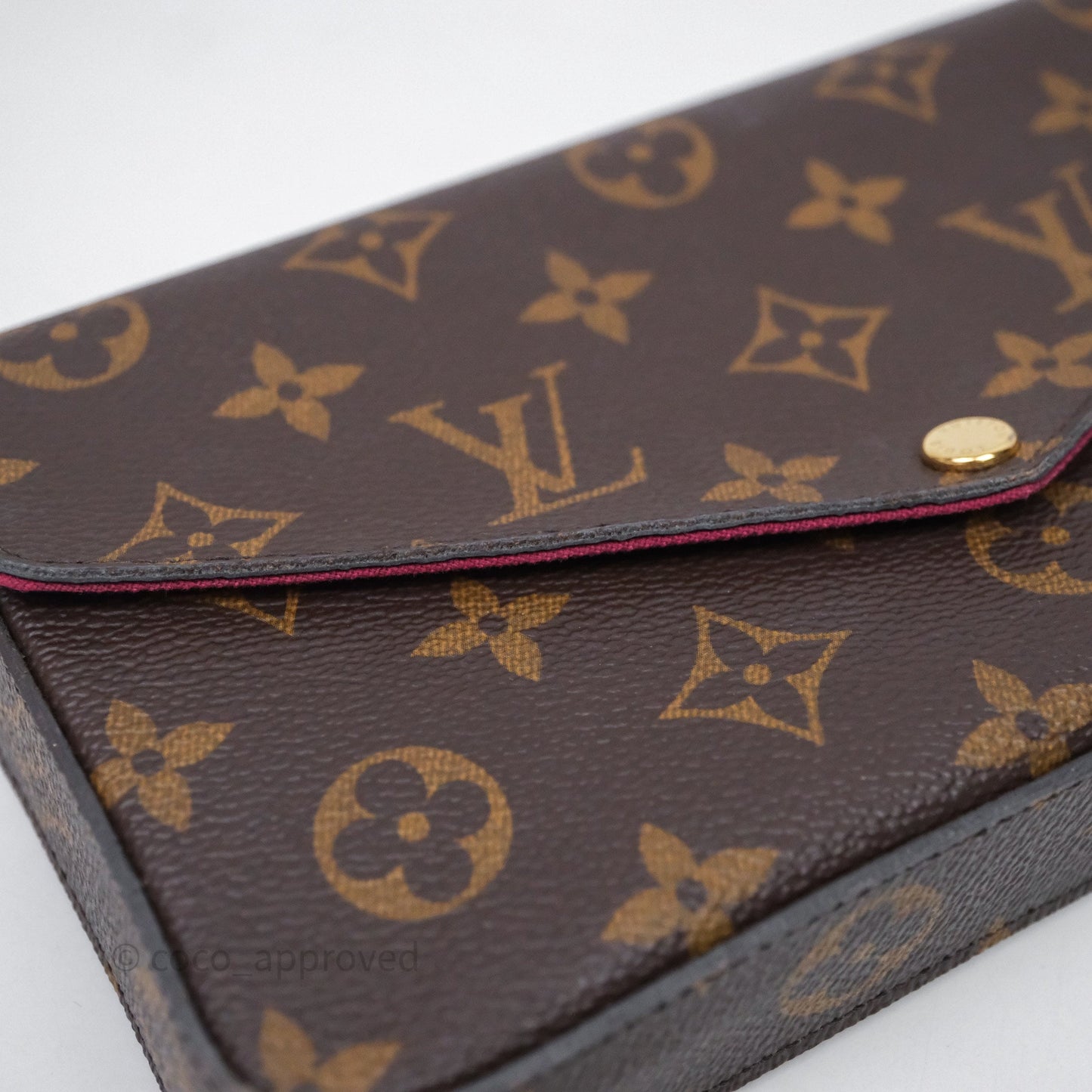 Louis Vuitton Félicie Pochette Clutch Monogram Canvas Gold Hardware