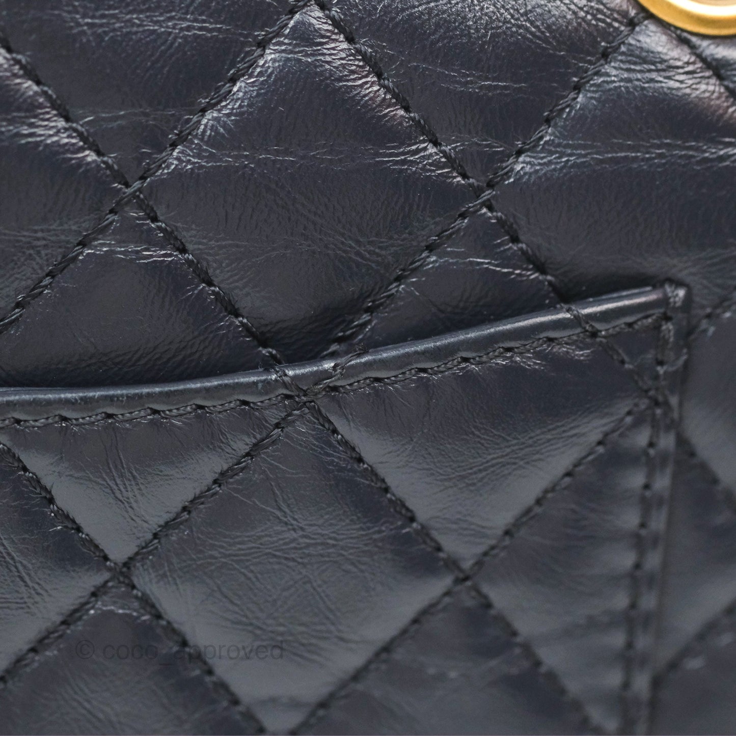 Chanel Mini Reissue 224 Navy Aged Calfskin Aged Gold Hardware