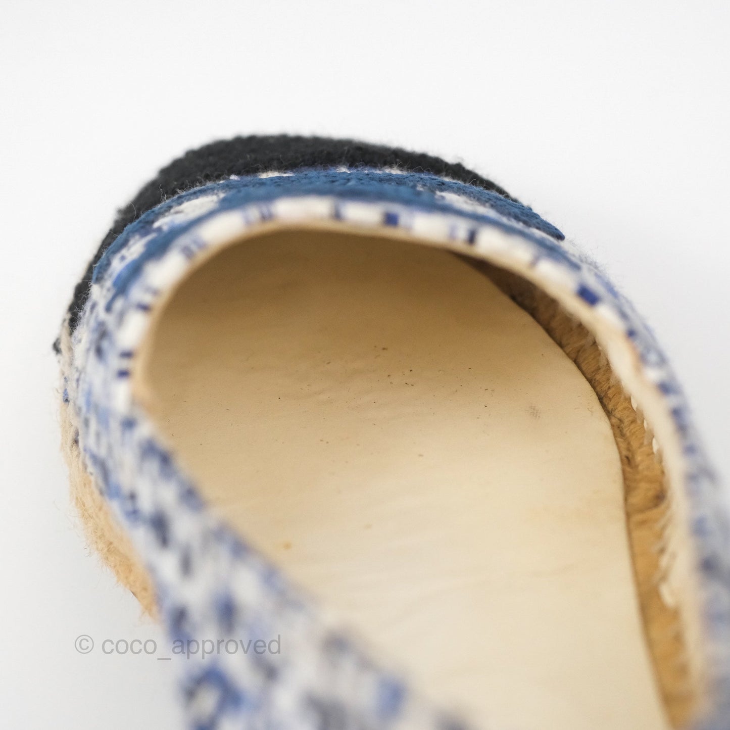 Chanel Espadrille Blue Tweed Size 38