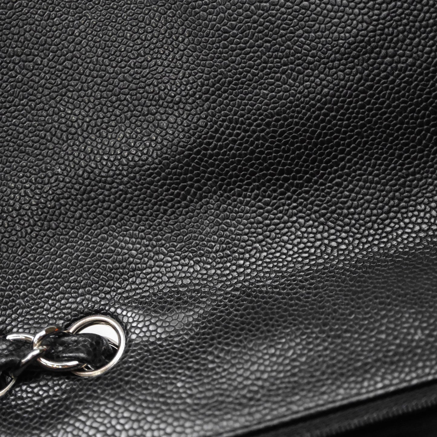 Chanel Jumbo Single Flap Black Caviar Silver Hardware