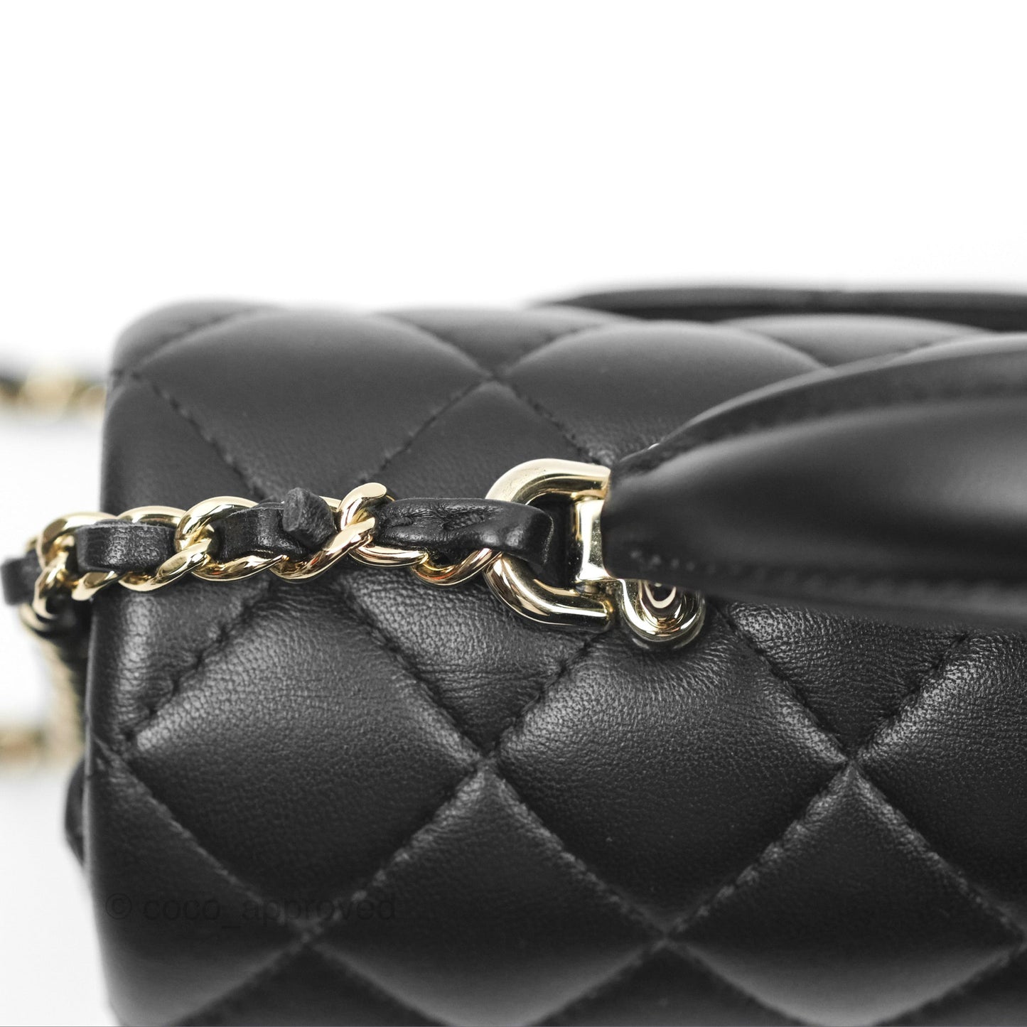 Chanel Top Handle Mini Rectangular Flap Bag Black Lambskin Gold Hardware