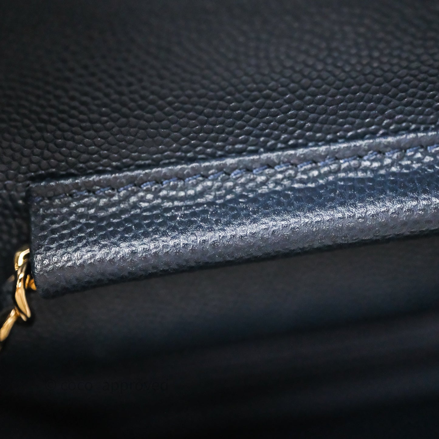 Chanel Classic Wallet On Chain WOC Quilted Navy Caviar Gold Hardware