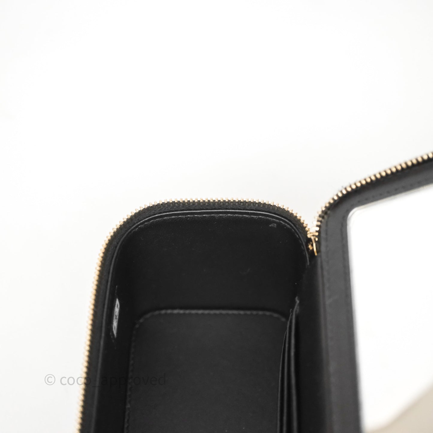 Chanel Vanity with Heart Adjustable Chain Black Caviar Aged Gold Hardware