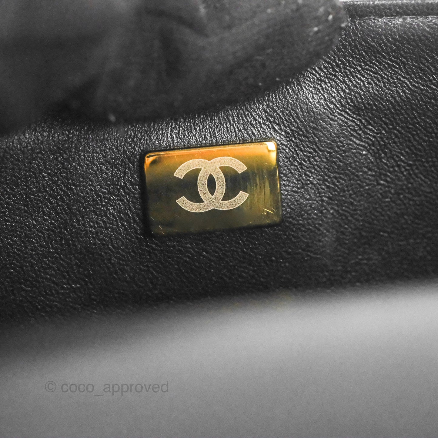 Chanel Top Handle Mini Rectangular Flap Bag Black Lambskin Gold Hardware