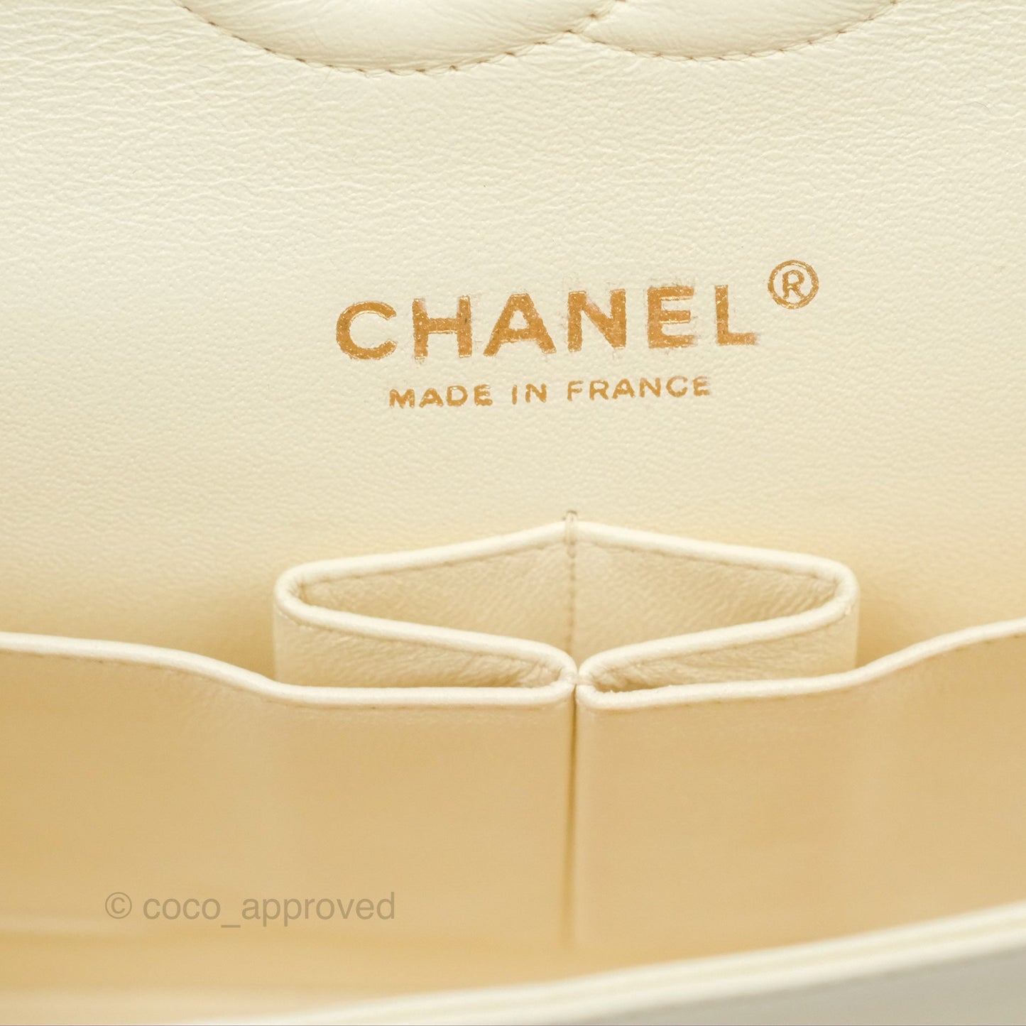 Chanel Medium Classic Flap Quilted Pale Yellow Lambskin Gold Hardware