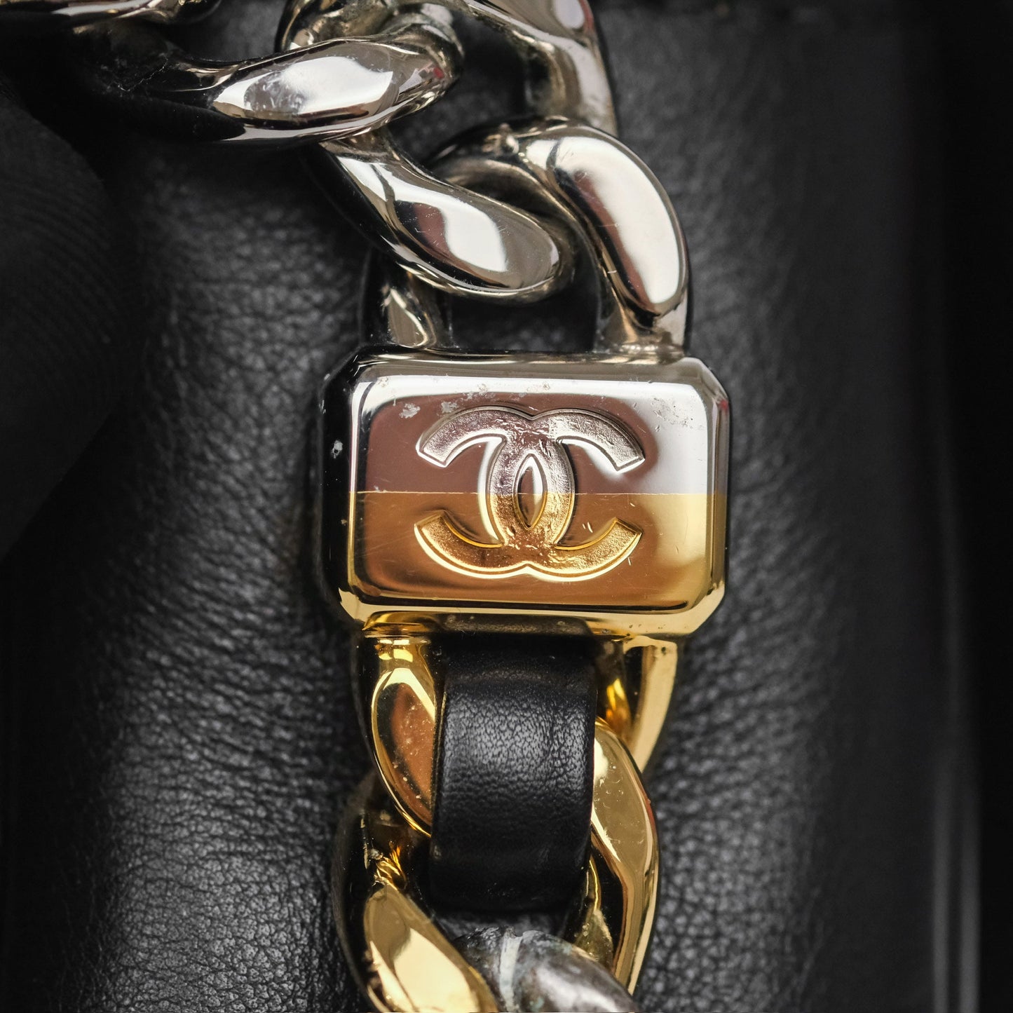 Chanel Small Precious Union Flap Black Calfskin Gold & Silver Hardware