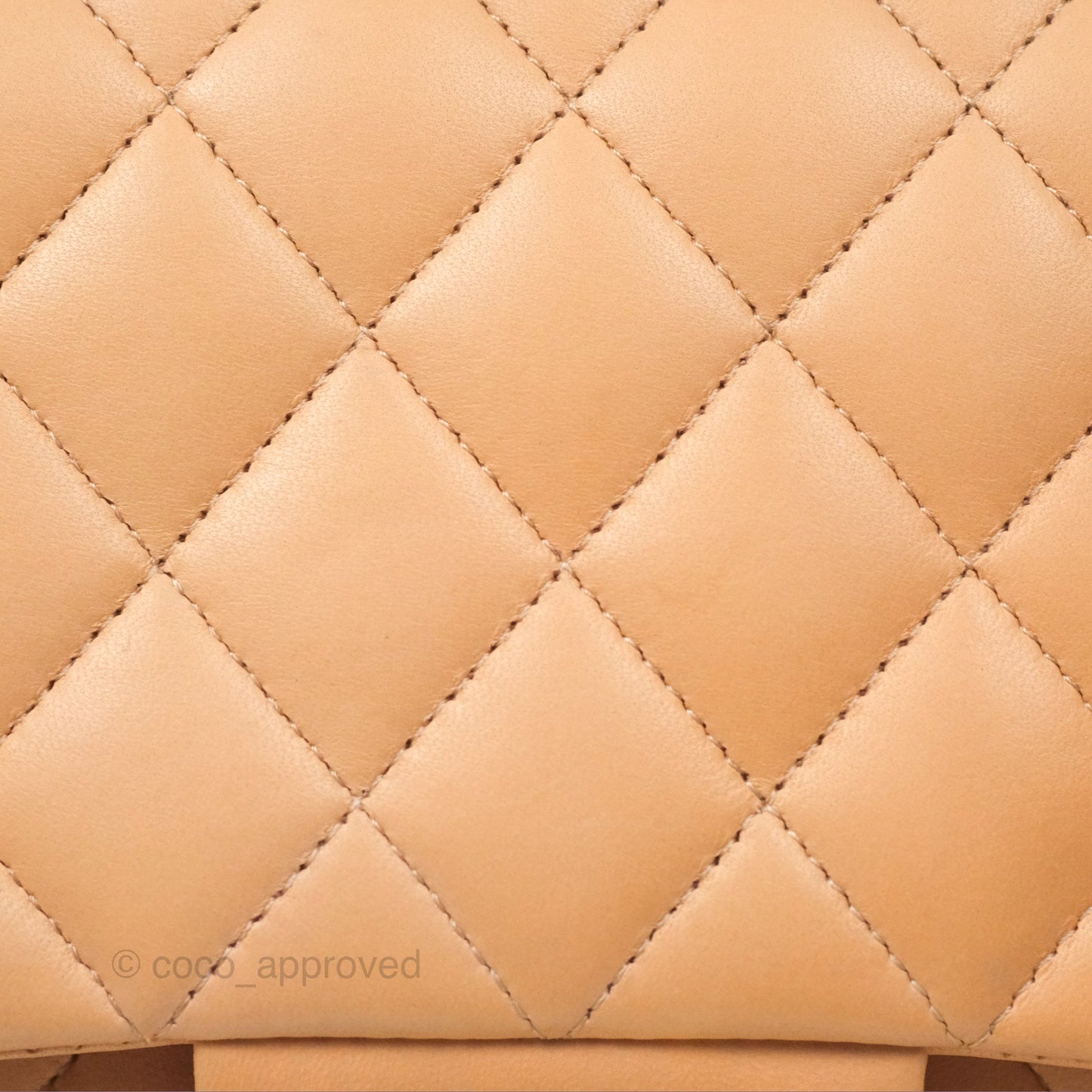 Chanel Classic M/L Medium Flap Quilted Beige Pink Lambskin Gold Hardware