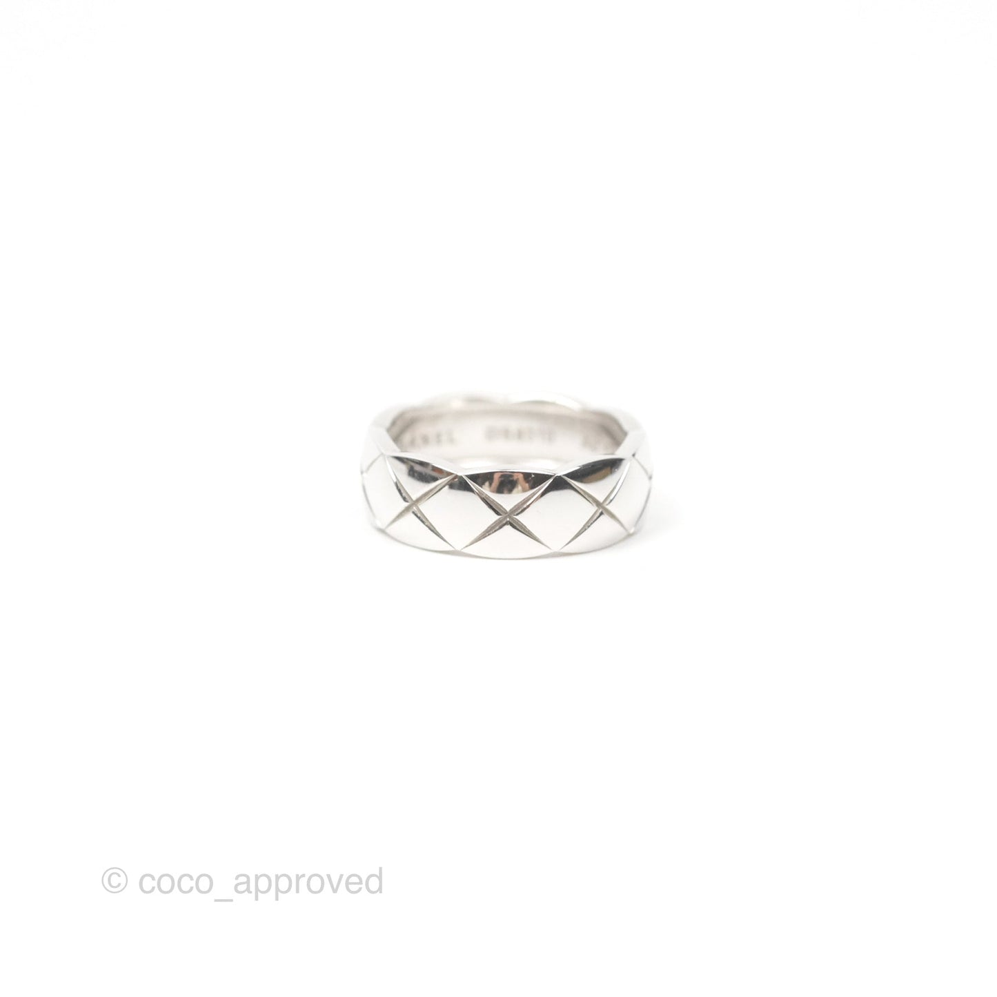 Chanel Coco Crush Ring Small Version 18K White Gold Size 53