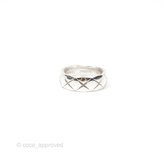 Chanel Coco Crush Ring Small Version 18K White Gold Size 53
