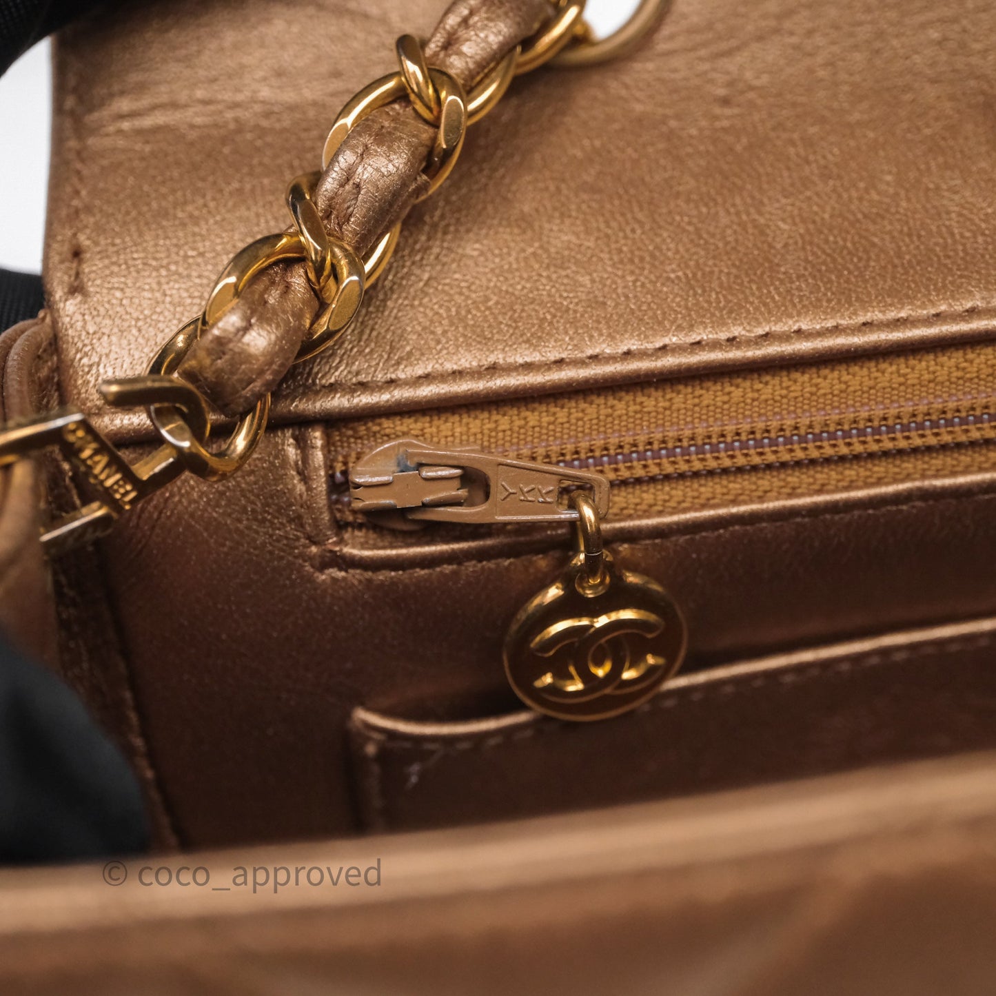Chanel Vintage Small Quilted Classic Diana Flap Bag Gold Lambskin 24K Gold Hardware