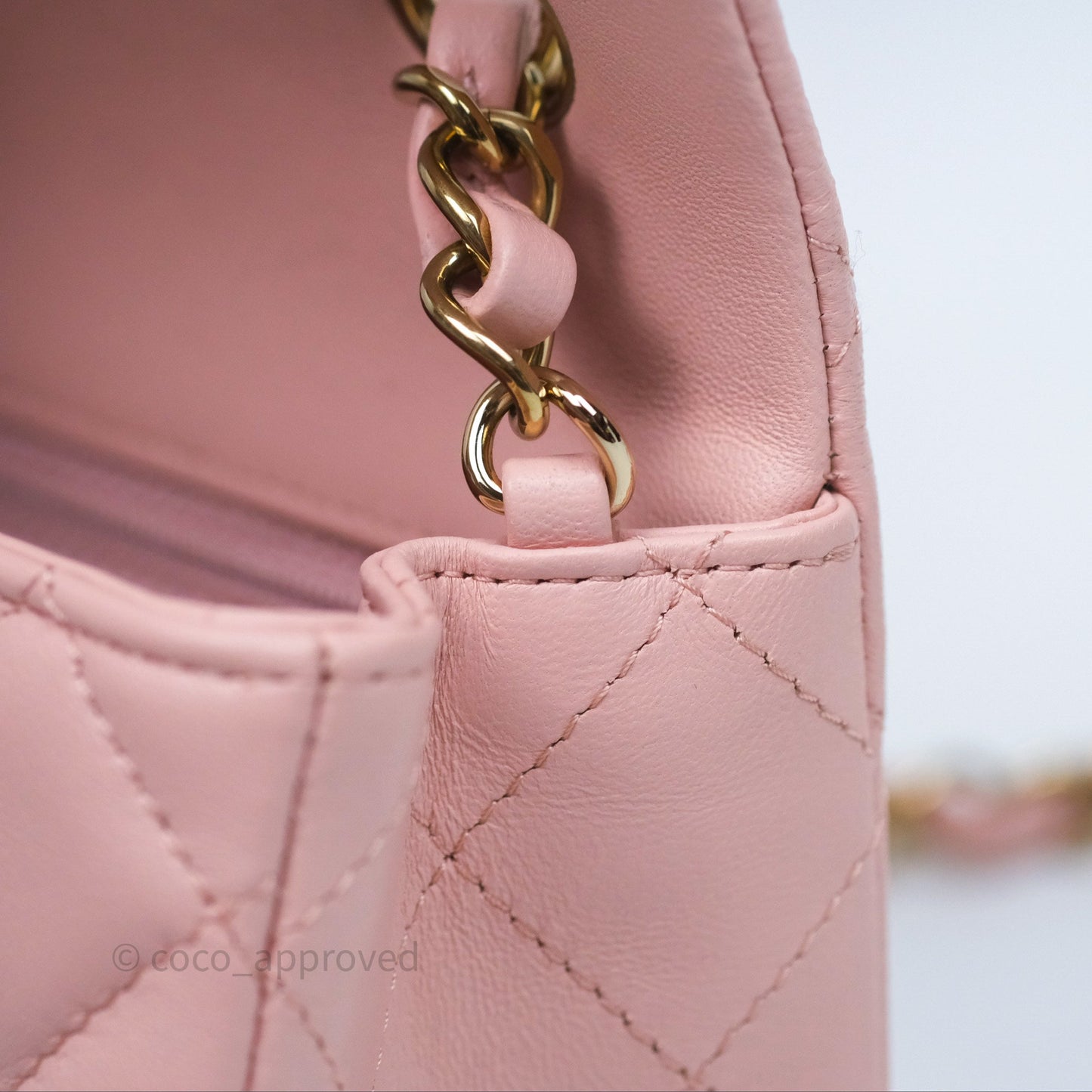 Chanel Quilted Mini Rectangular Flap Pink Lambskin Gold Hardware