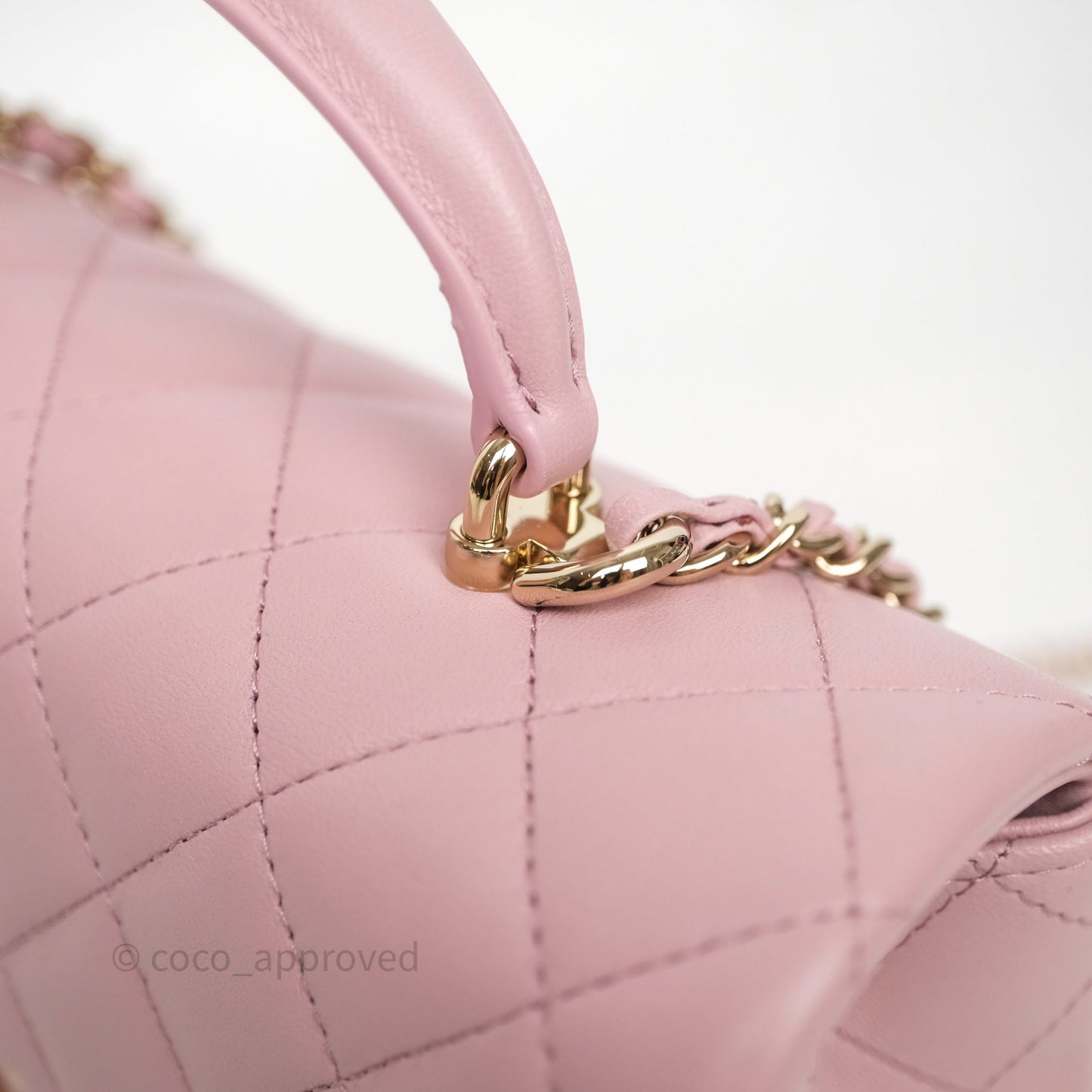 Chanel Top Handle Mini Rectangular Flap Lilac Pink Lambskin Gold Hardware