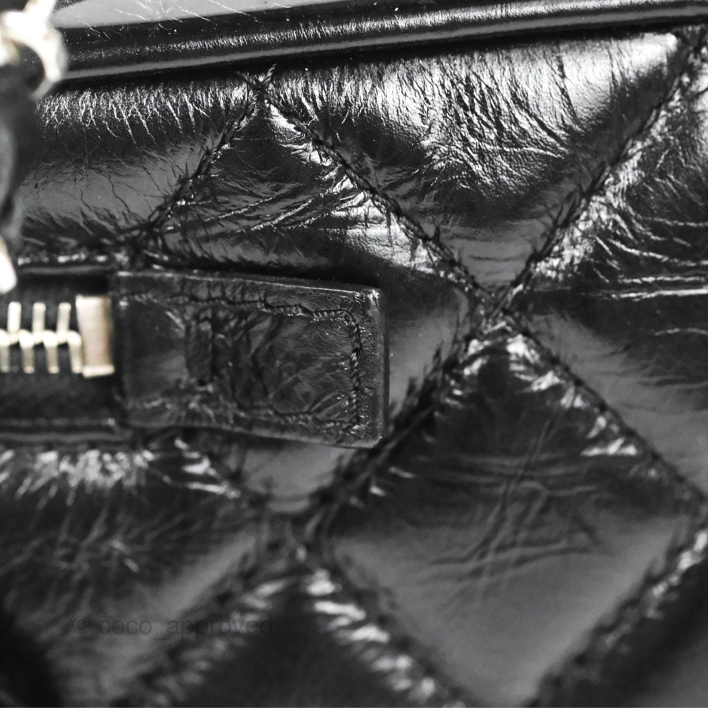 Chanel Aquarium PVC Backpack Black Crumpled Calfskin Silver Hardware
