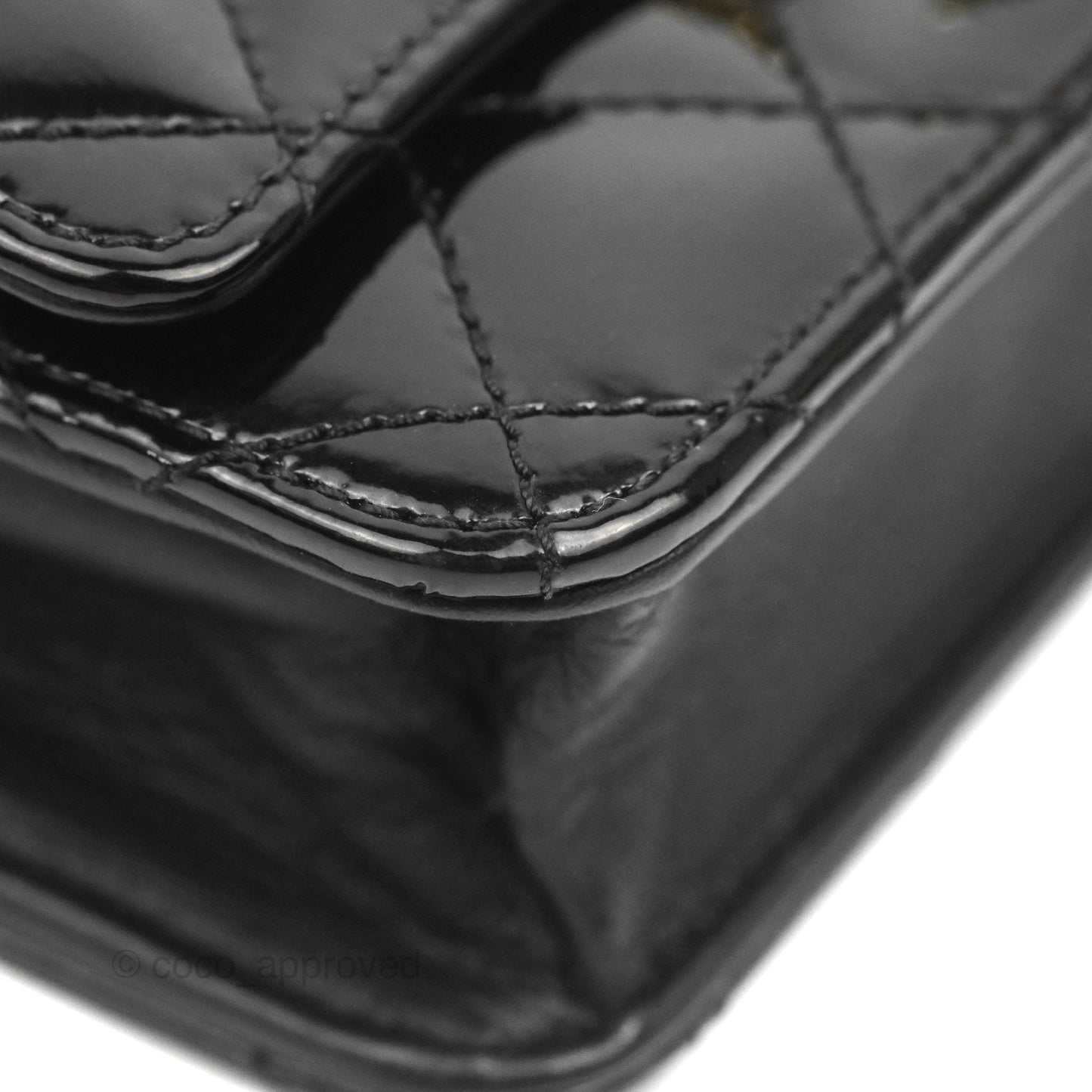 Chanel Golden Class Wallet On Chain WOC Black Patent Gold Hardware