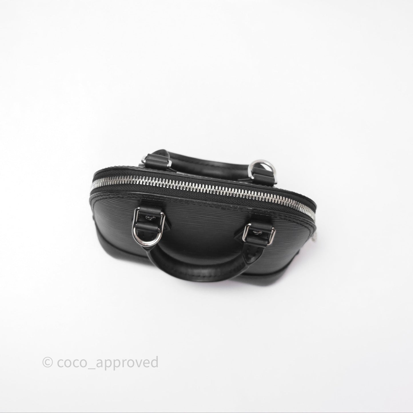Louis Vuitton Alma Nano Black Silver Hardware