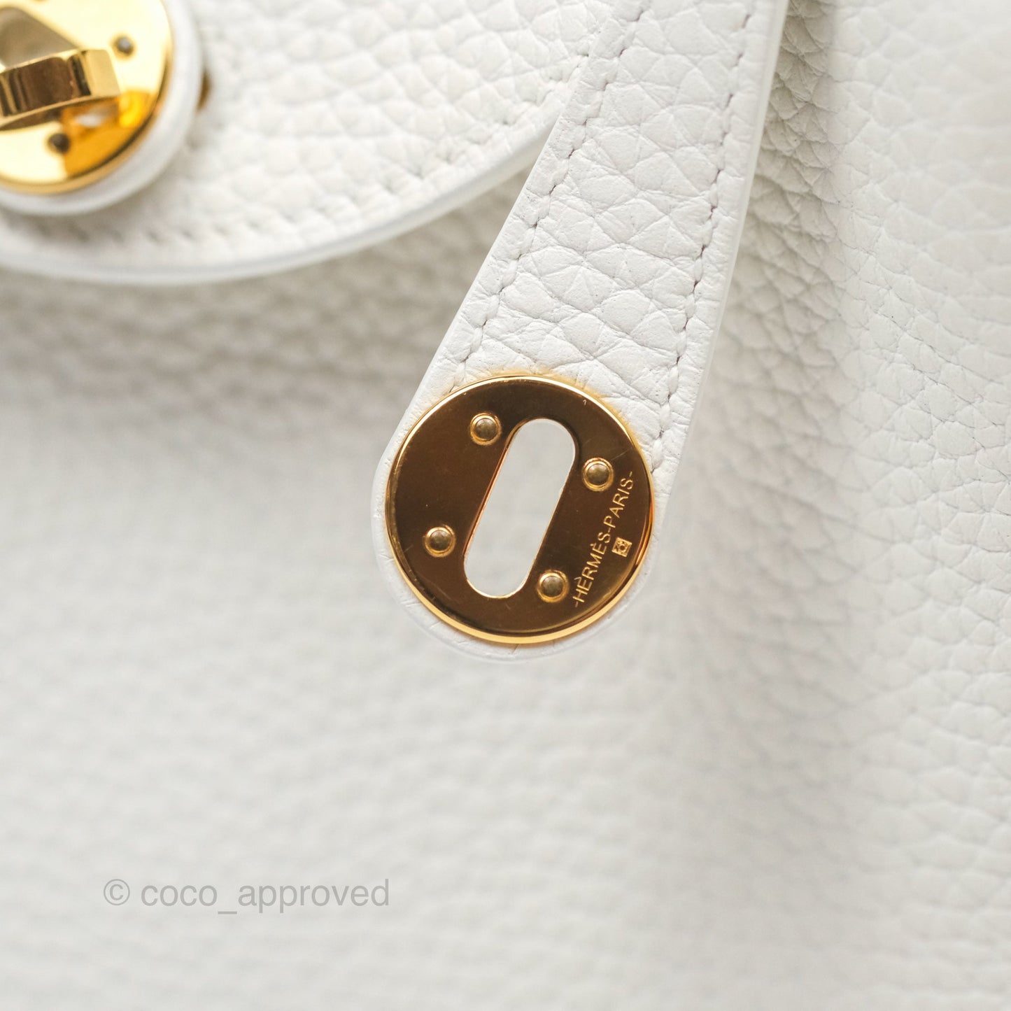Hermès Mini Lindy 20 New White 0U Clemence Gold Hardware