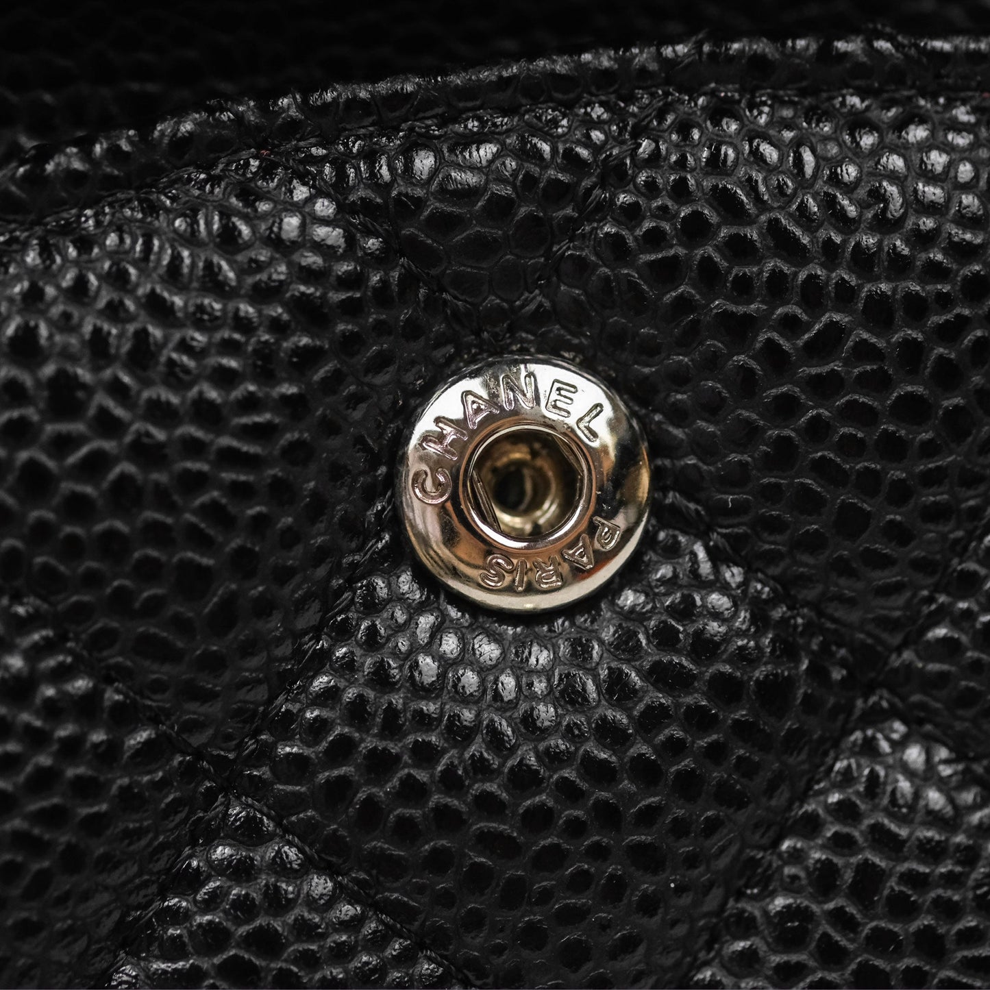 Chanel Classic M/L Medium Flap Quilted Black Caviar Silver Hardware