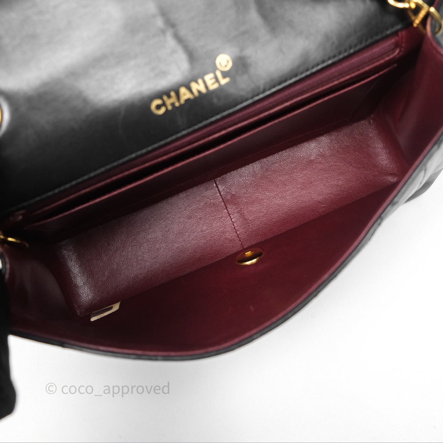 Chanel Medium Vintage Quilted Classic Diana Flap Bag Black Lambskin 24K Gold Hardware