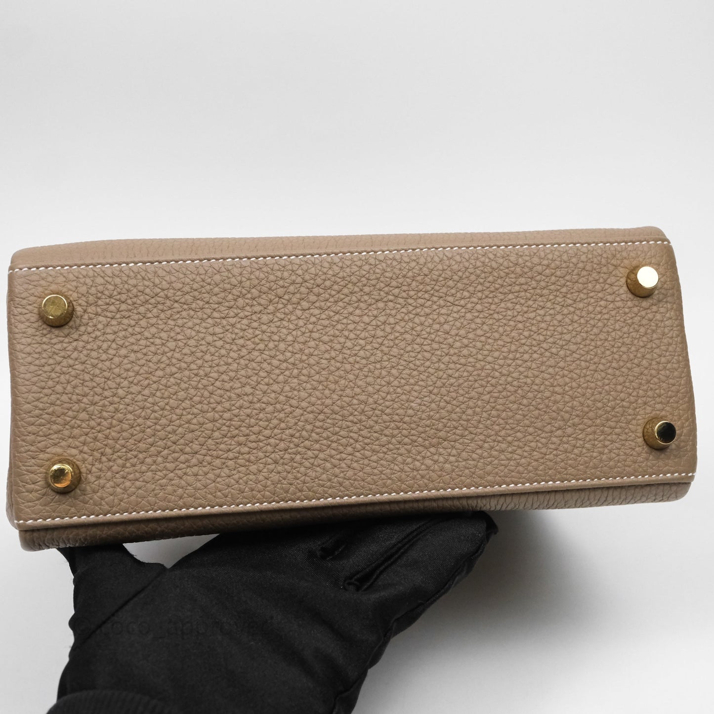 Hermes Kelly 25 Etoupe 18 Togo Gold Hardware
