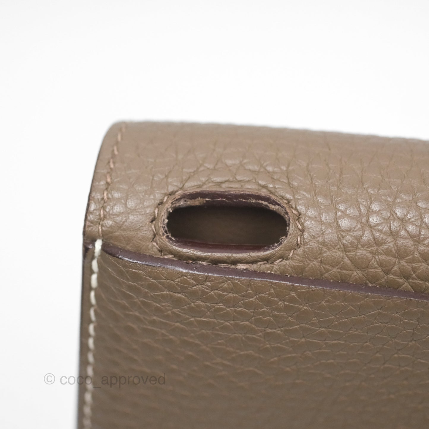 Hermès Halzan 31 Etoupe Clemence Palladium Hardware