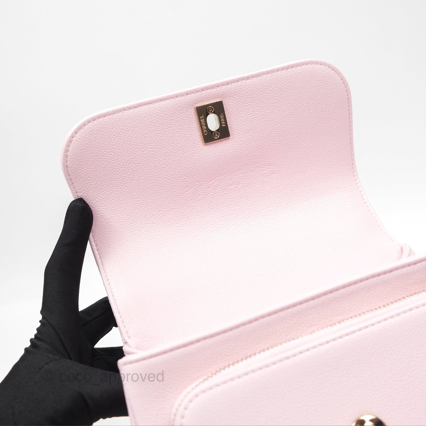 Chanel Quilted Small Business Affinity Flap Light Pink Caviar Gold Hardware