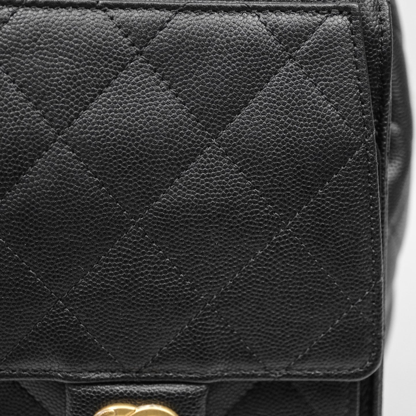 Chanel 25 Medium Black Caviar Aged Gold Hardware