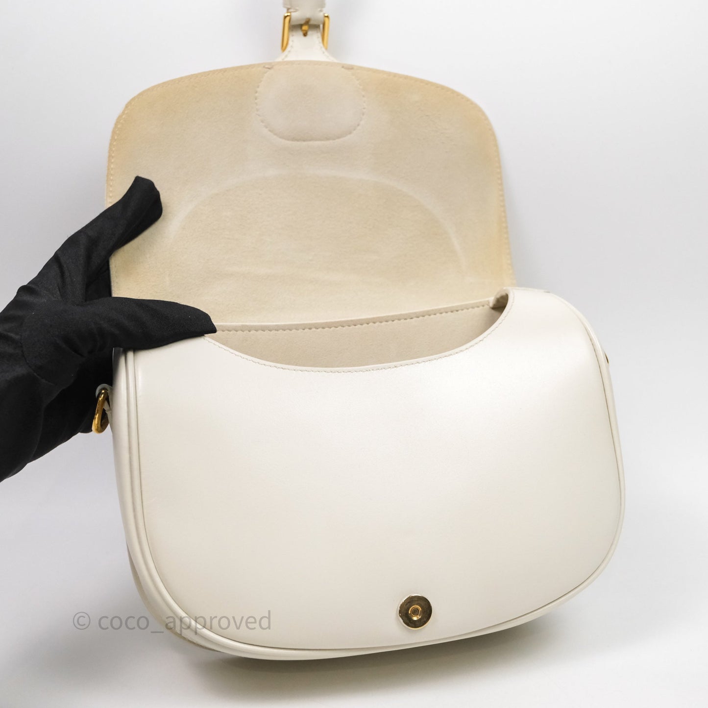 Dior Medium Bobby Bag Off White Calfskin Gold Hardware