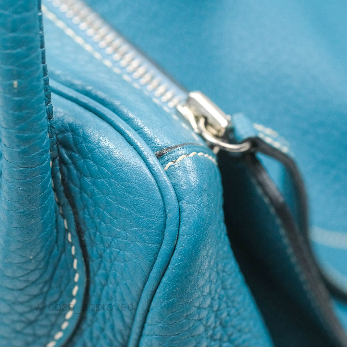 Hermès Lindy 34 Blue Jean Clemence Palladium Hardware