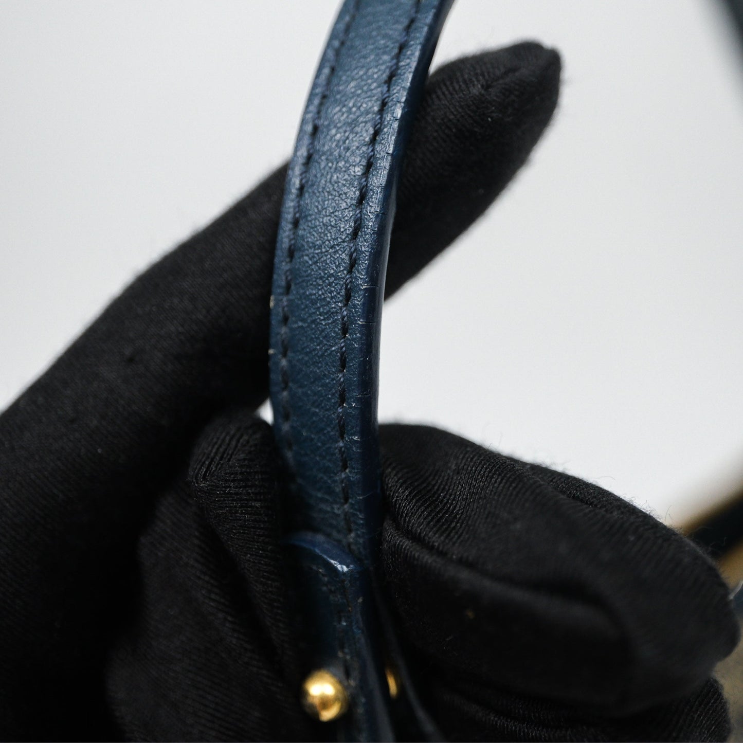 Christian Dior Vintage Mini Saddle Bag Blue Oblique Jacquard