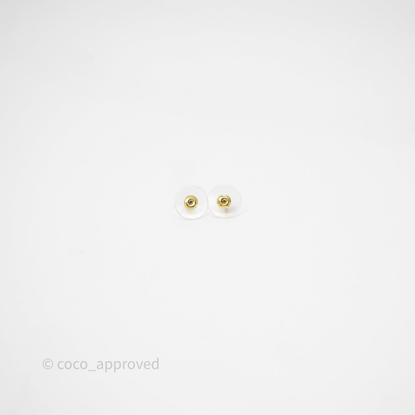 Chanel CC Pearl Earrings Gold Tone 24V